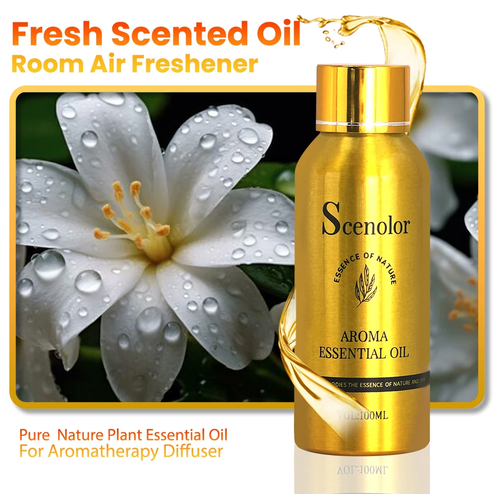 Fresh & Sweet Scented Oil 100ML Jasmine Gardenia Blossom Coconut Vanilla Essential Oils For Diffuser Air Freshening Aromatherapy