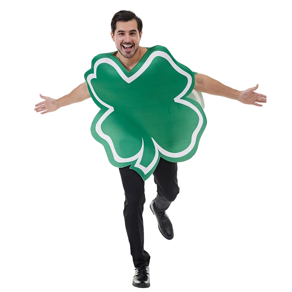 

St.Patrick's Day Green Lucky Four-Leaf Clover Top Costume Cosplay Irish Festival Carnival Dress Up Party Costume Props