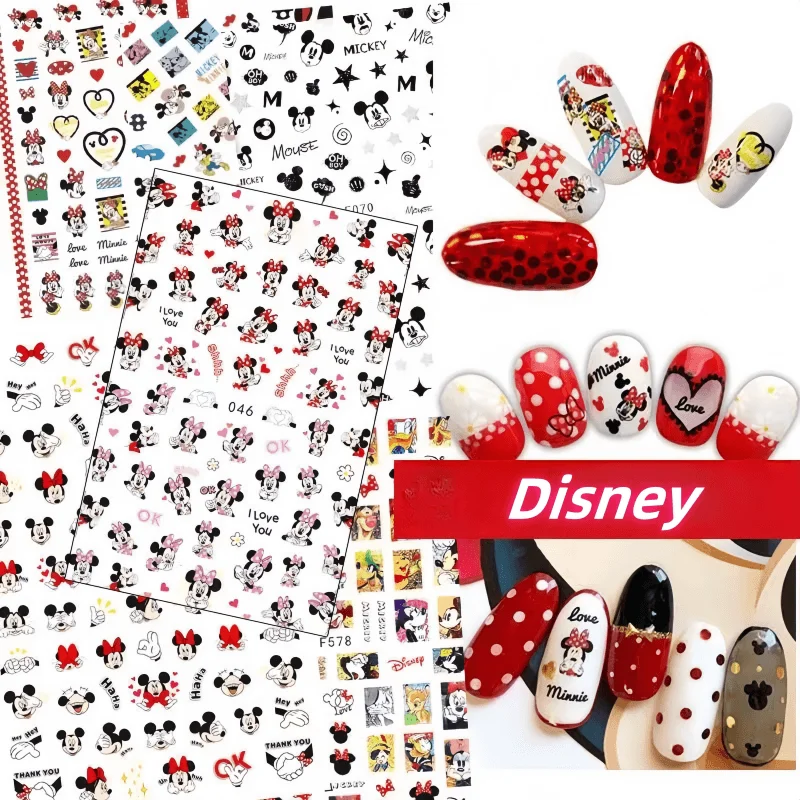 

3D Cartoon Mickey Nail Sticker Disney Mickey Mouse Nail Art Supplies Nail Decoration DlY Anime Princess Press On Nails Stickers