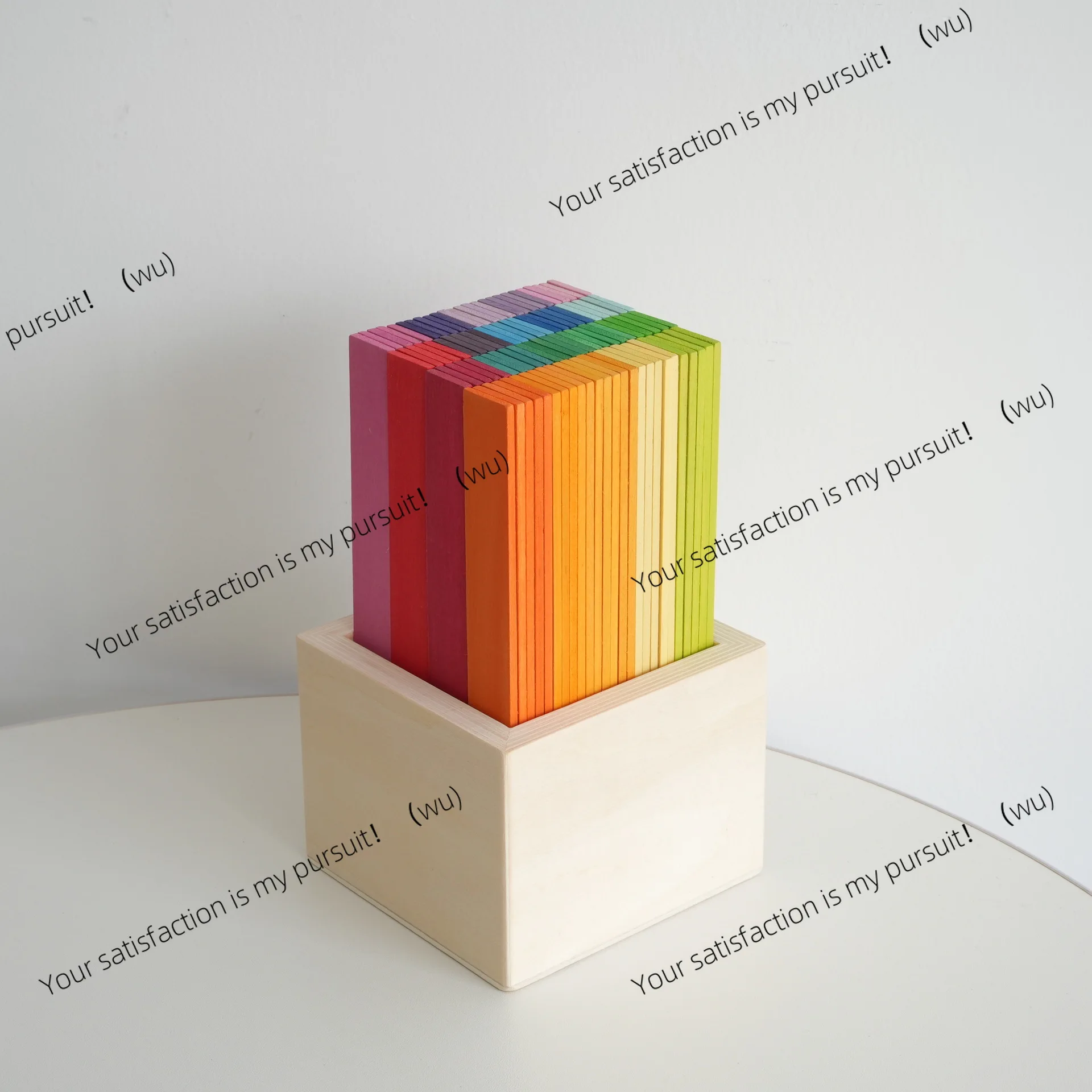 100 pieces of Da Vinci Bridge Rainbow Building Blocks Kindergarten Puzzle Early Education Tower Stacked High Color Cognition