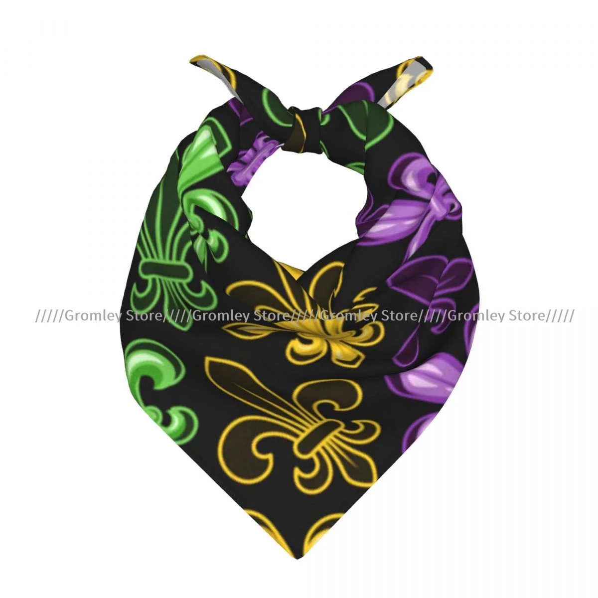 

Geometric Fleur De Lis Symbol Square Towel Multifunctional Neck Scarf Hair Bandana
