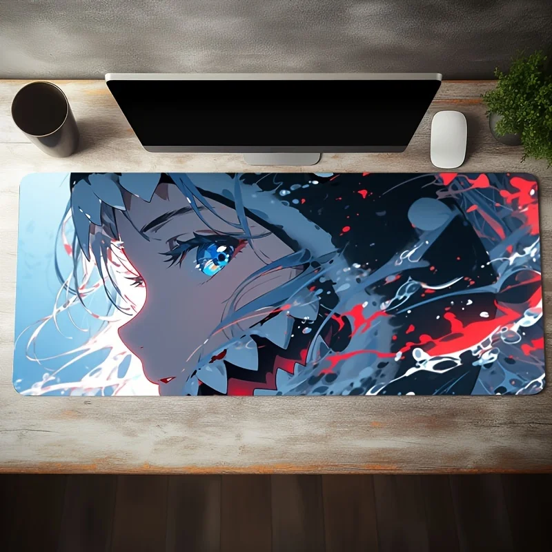 

Anime Shark Aesthetic Large Gaming Mouse Pad Office Desk Mat Computer Keyboard Pad Non-slip Office Desk Room Decor Accessories