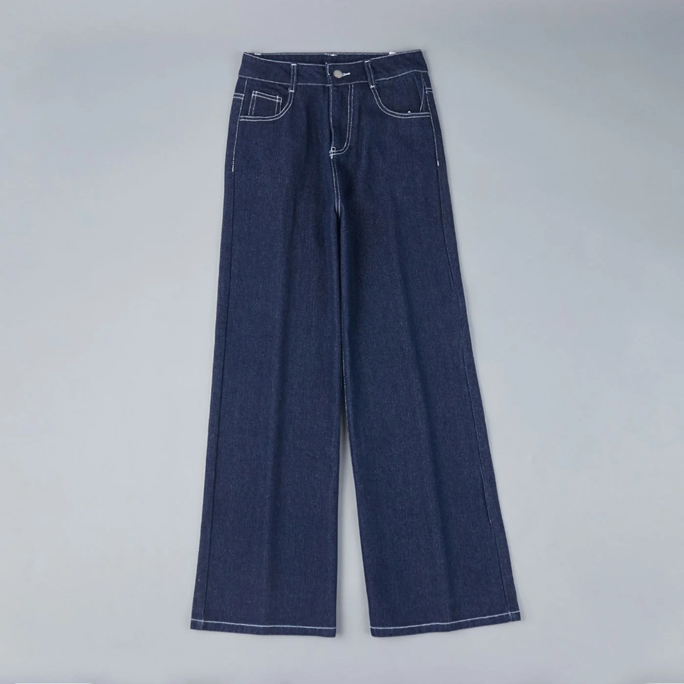 High Waist Straight Leg Casual Jeans Cotton Spring 2026 Quality Cotton Early Spring High Waist Straight Tube Casual Denim Pants
