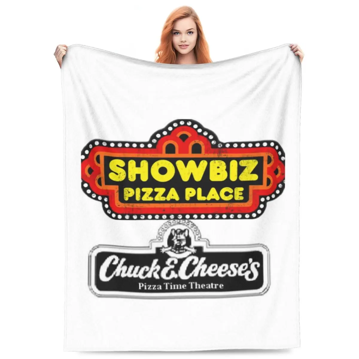 Chuck E Cheeses Pizza Time Theater Blankets Flannel Sofa Throw Blanket Portable for Home Bedroom Throws Bedspread Quilt