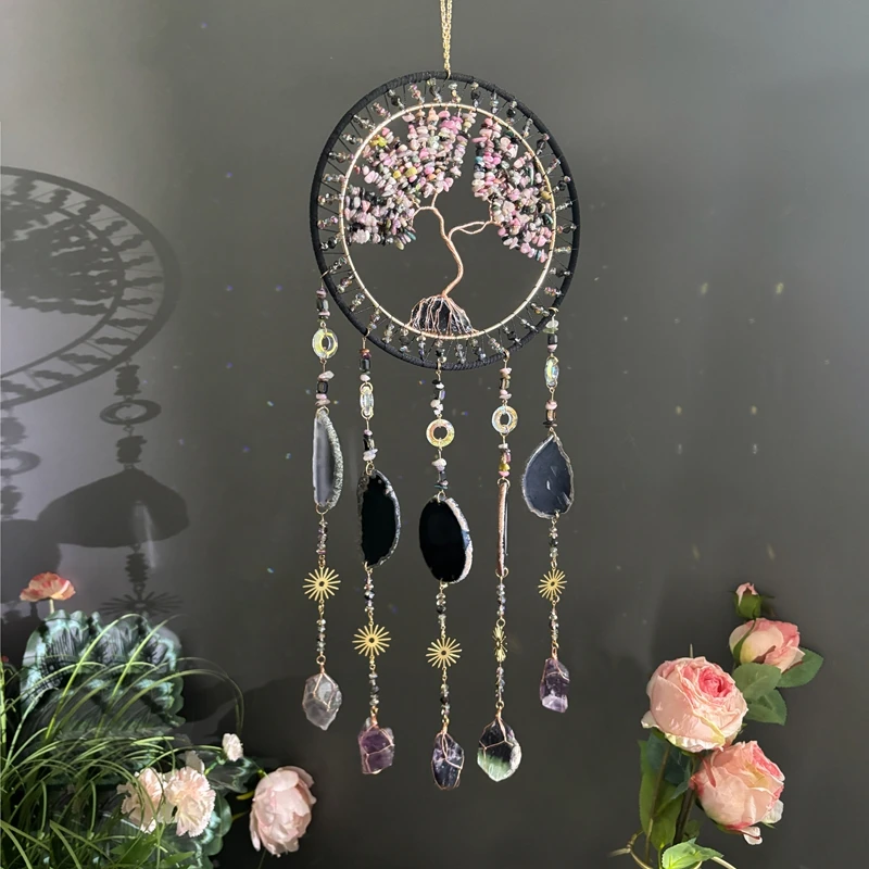 Crystal Handmade Ornaments Sun Catcher Large Wind Chimes Window Hangings Rainbow Maker Yard Decor Home Decorations For Gifts