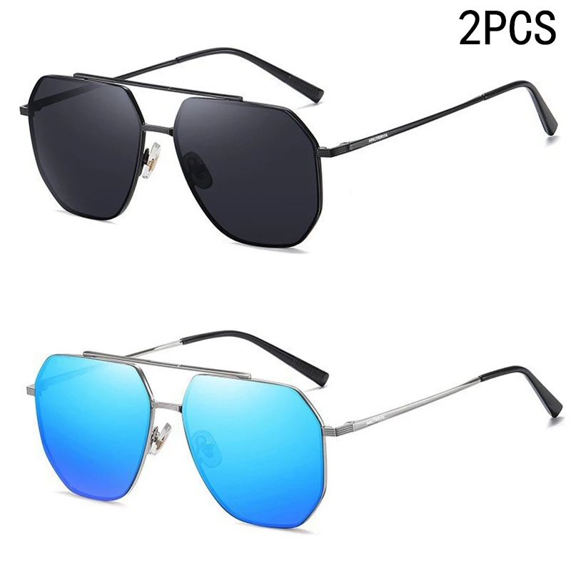 2-pcs-novos-oculos-de-sol-masculinos-pesca-e-conducao-oculos-de-sol-especiais-conducao-armacao-de-metal-xtp8819