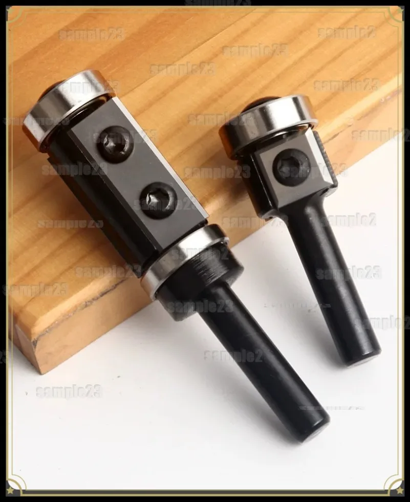 Solid Carbide Insert Flush Trim Router Bit Double Bearing 6.35‑12.7mm Shank for Trimmer CNC Replaceable Knives Woodworking Tool