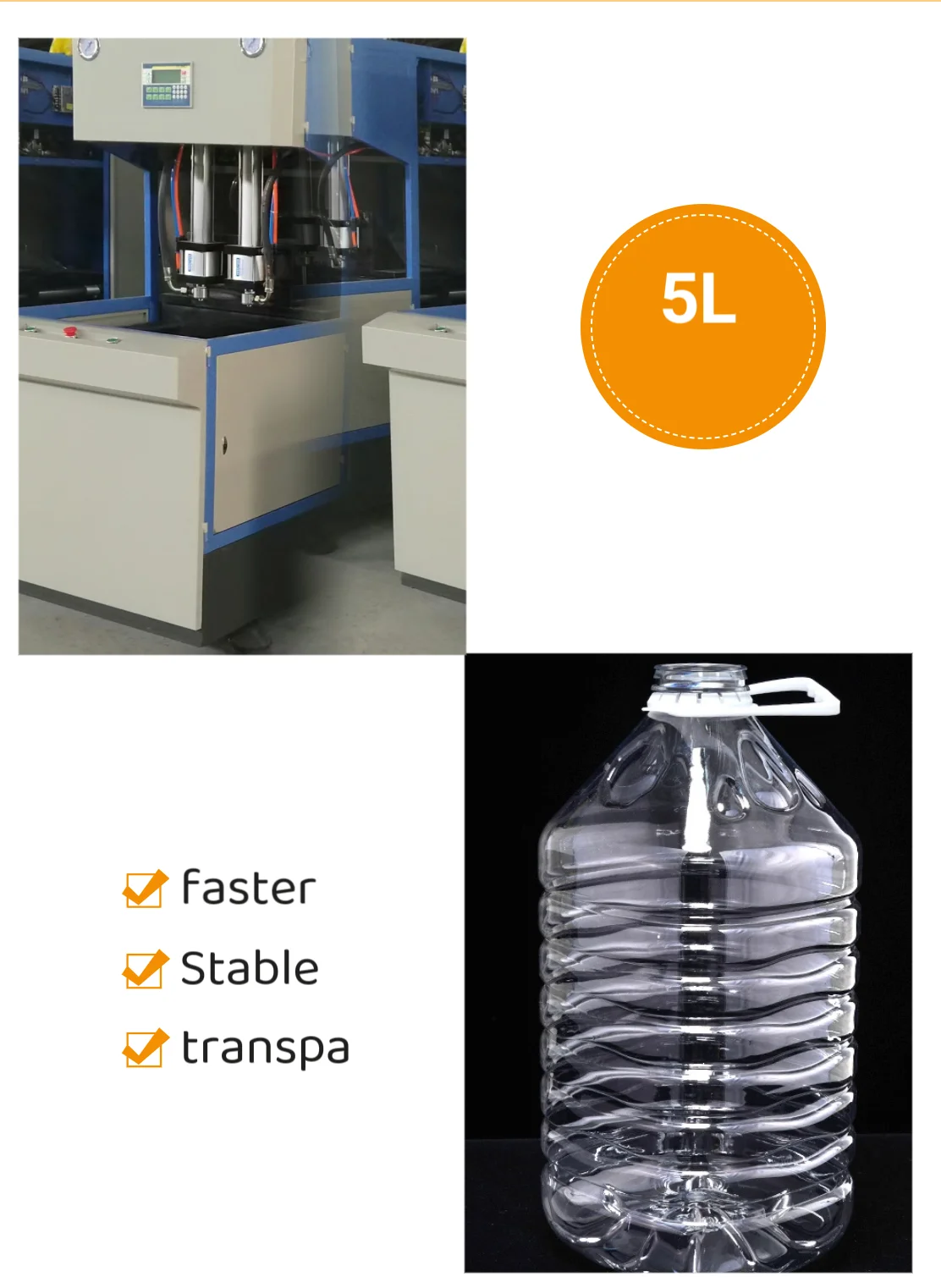 YG Customized Factory Sale 5L Pet Bottle Machines Pet Stretch Blow Molding Machine Bengo Plastic Blowing Machines