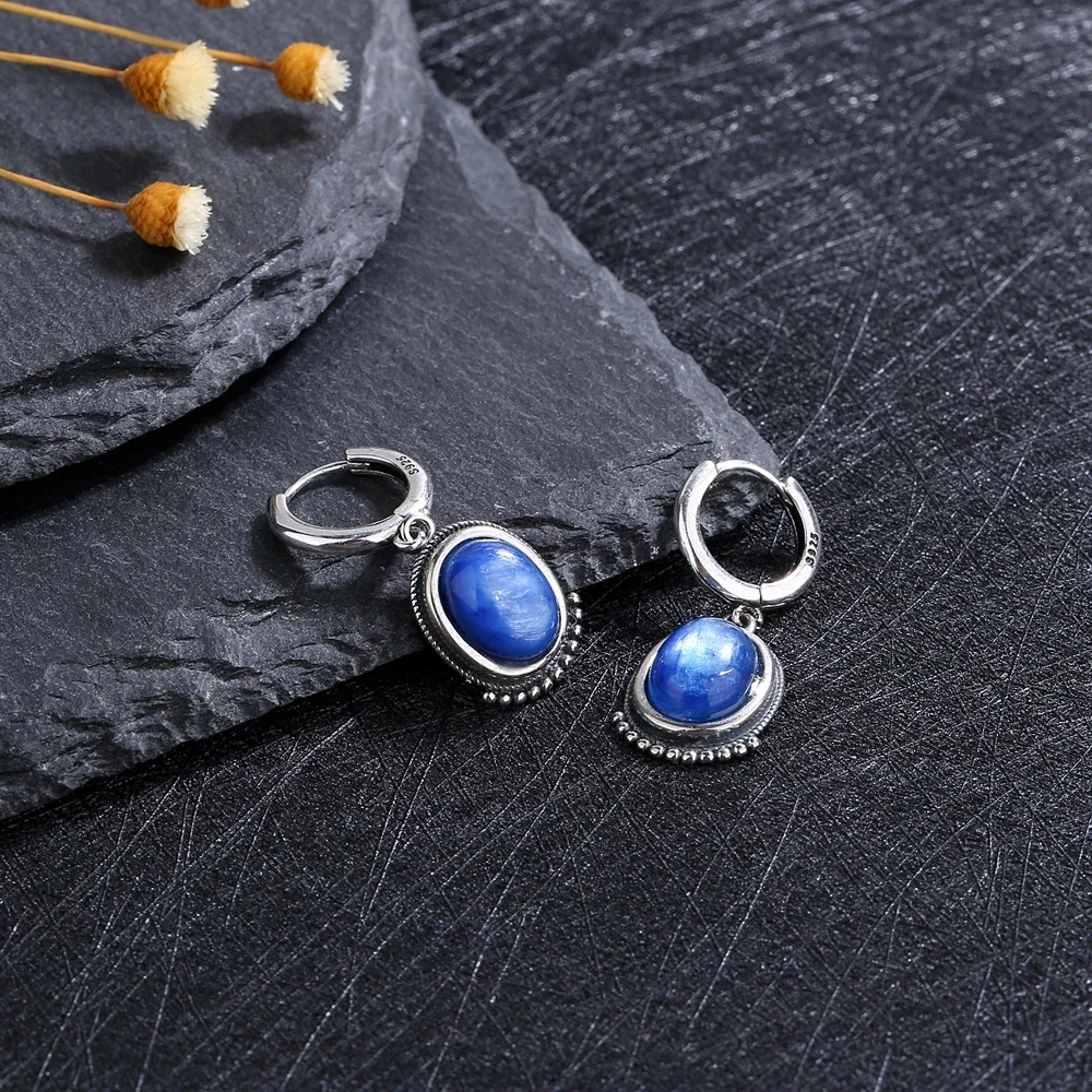 

925 Sterling Silver Natural Kyanite Earrings for Women Variety of Gems Labradorite Party Engagement Birthday Gift Jewelry