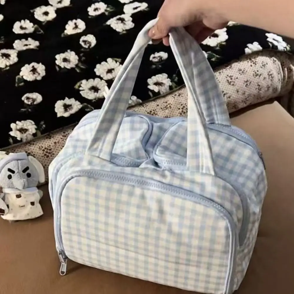 

Multipocket Design Cosmetic Handbag Zipper Closure Double Side Open Travel Toiletry Bag Easy Access Comfortable Handle