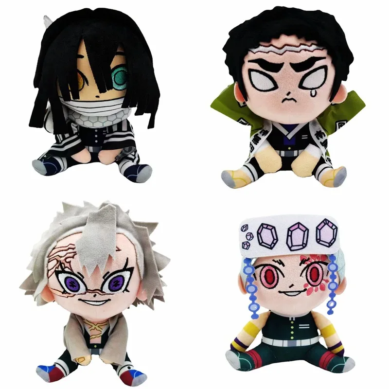 20cm Anime Demon Slayer Plush Toys Cartoon Figure Kyoumei Iguro Obanai Sanemi Uzui Tengen Doll Stuffed Plush Toys Children's Bir