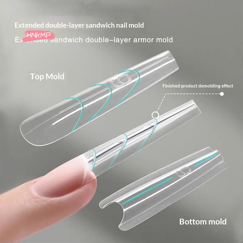 140/280 قطعة أشكال أظافر مزدوجة مجموعة ساندويتش قالب سفلي طويل مربع اللوز مسمار الفن ملحقات مانيكير أداة #3