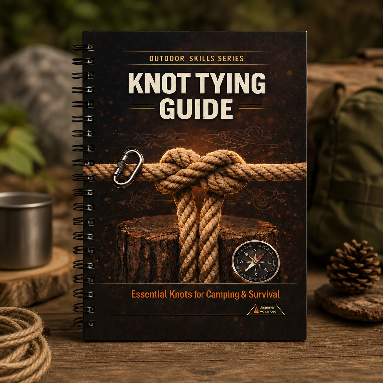 

Knot Tying Guide, A5 Spiral Outdoor Skills Notebook for Camping, Survival, Hiking, Bushcraft and Rope Knots