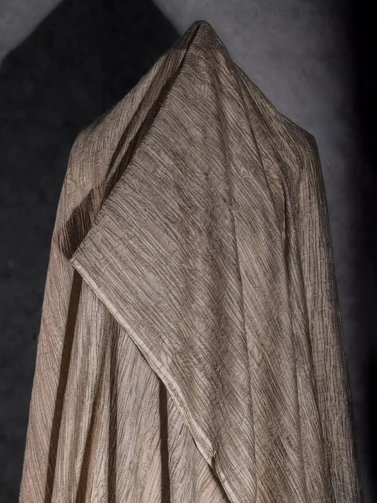 

Ткань жаккардовая плиссированная для юбок и жакетов, ретро-коричневая, для шитья своими руками, ткань на метры для пошива одежды