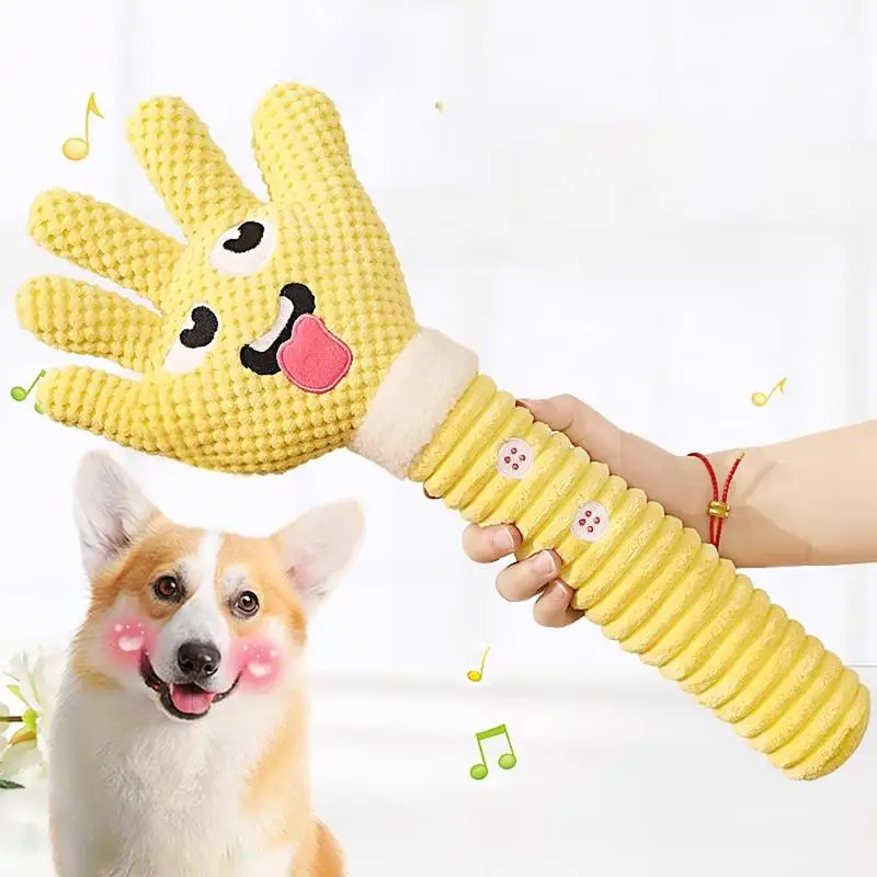 ของเล่นสุนัข Squeaky Interactive Squeaky Plush รูปปาล์มน่ารัก Plush Squeaky Dog ของเล่นกัดเคี้ยวของเล่นสําหรับผ่อนคลาย