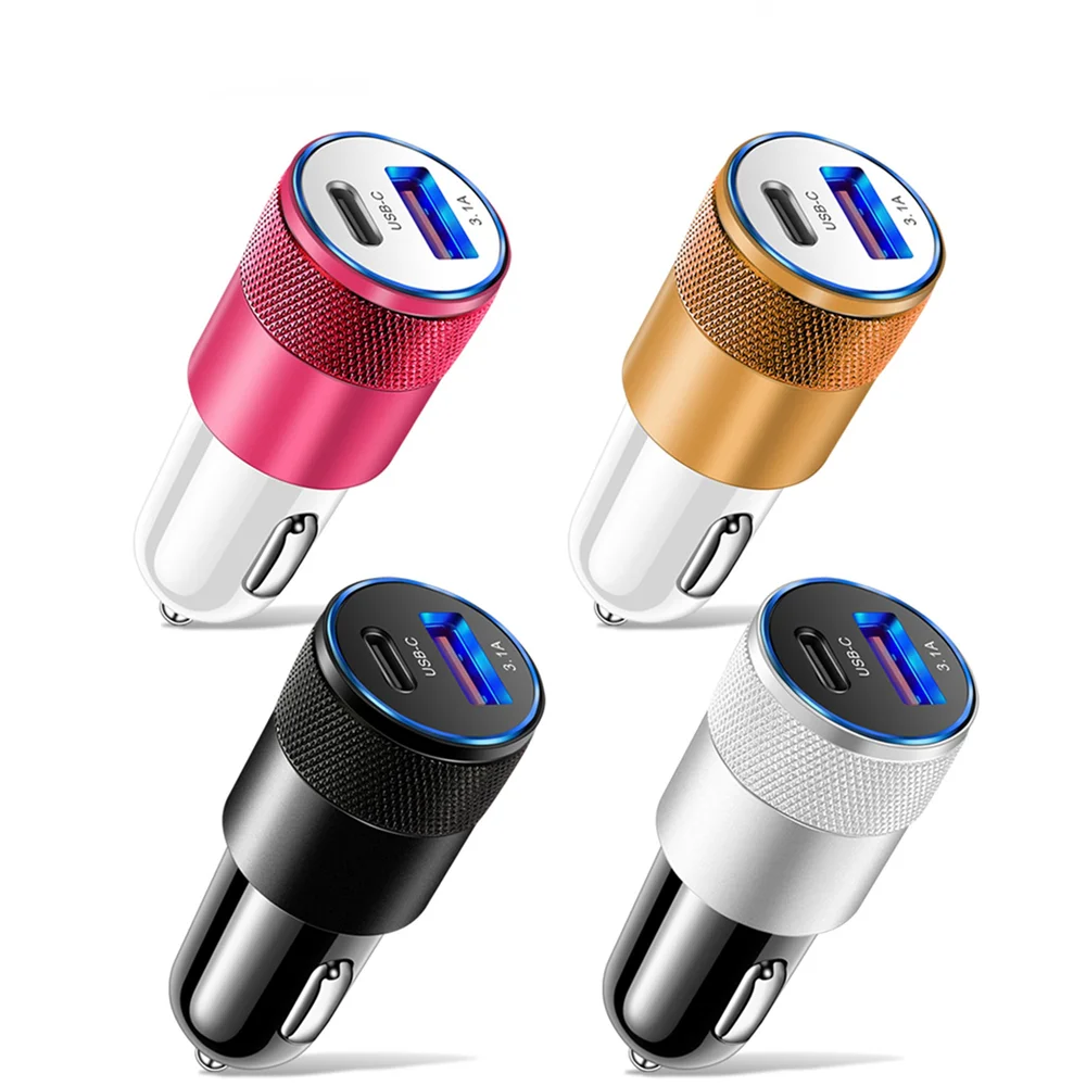 68W PD Car Charger USB Type C Fast Charging Car Phone Adapter for iPhone 13 12 Xiaomi Huawei Samsung S21 S22 Quick Charge 3.0