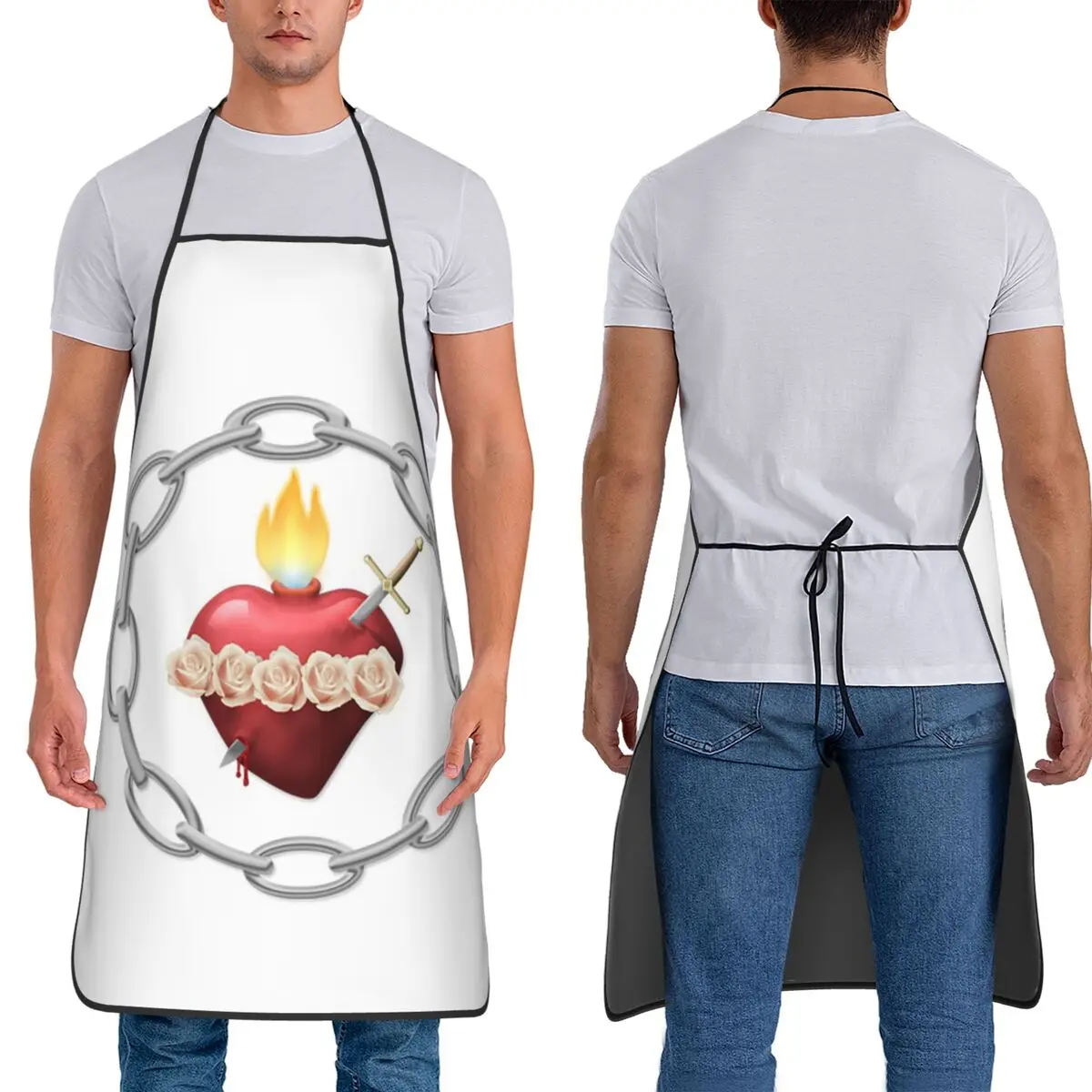 

Фартуки в центре Святого Бенедикта, шеф-повар, кулинария, кухня, нагрудник без рукавов, кухонный сарафан для уборки для женщин и мужчин, садоводство