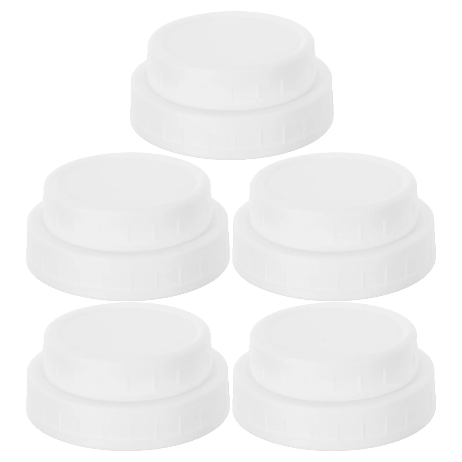

16Pcs Leakproof Mason Jar Lids Plastic White Wide Mouth Silicone Sealing Cap Airtight Plastic Jar Covers for Food Storage