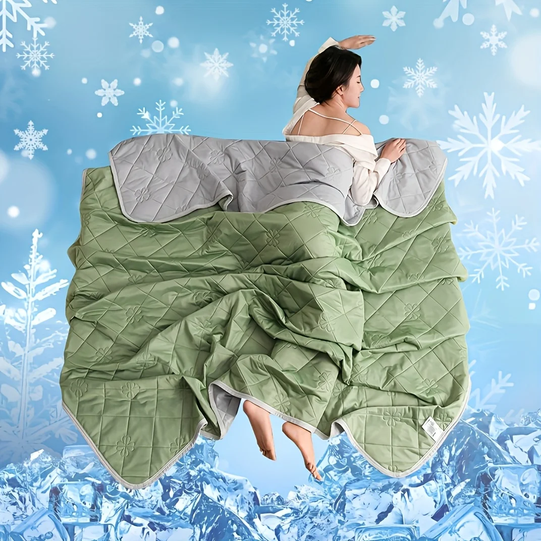 Queen Size Cooling Blanket - Breathable & Lightweight Cooling Comforter, Ice Silk Thin Quilt for Hot Weather & Airy Rooms
