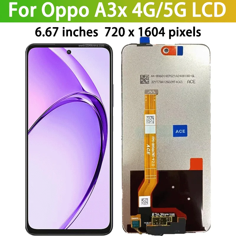 6.67”High Quality For Oppo A3X 4G CPH2641 LCD Display Touch Screen