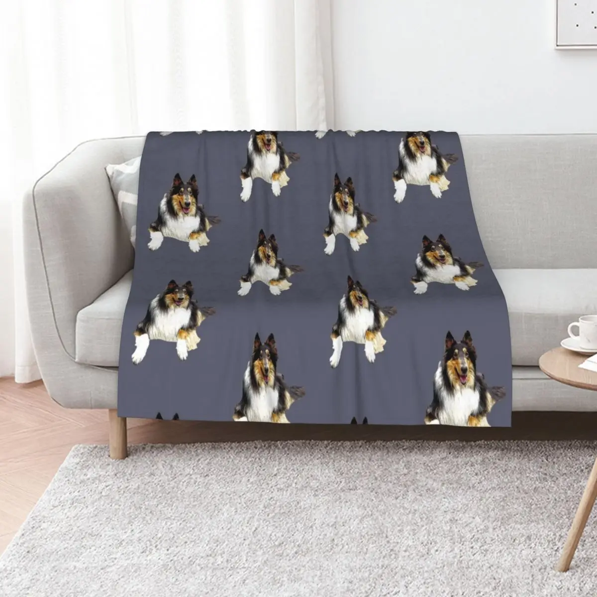 Rough Collie Tri Throw Blanket blankets and throws Large Sofa Throw Heavy Soft Big Cute Plaid Blankets