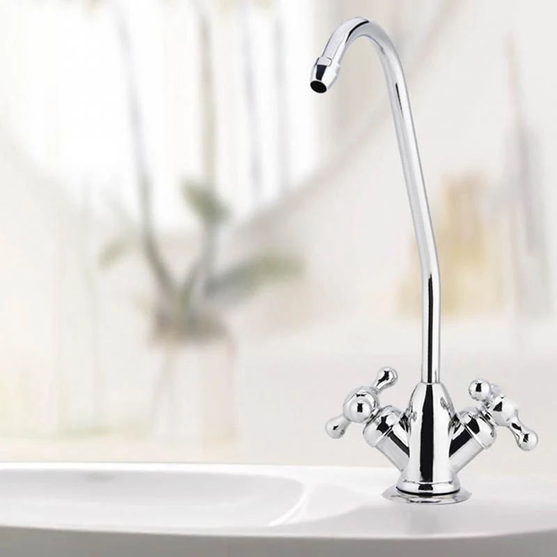 1/2 Heads Kitchen Faucet 1/4 Inch Connect Reverse Osmosis Faucet Single Double  Hole Stainless Steel Water Filter Home Supplies