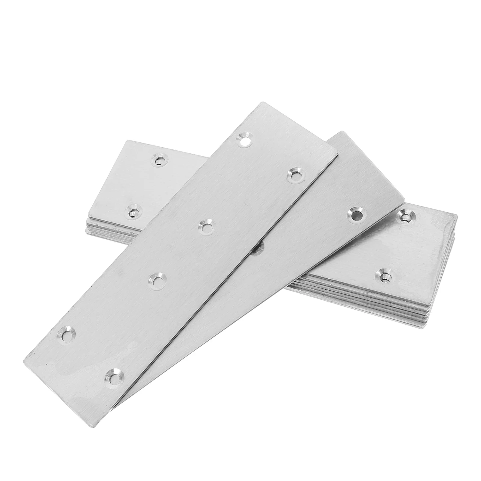 10Pcs Furniture Repair Brackets Stainless Steel Flat Mending Plates 15mm Screws Straight Brace Metal Joining Plates for Wood