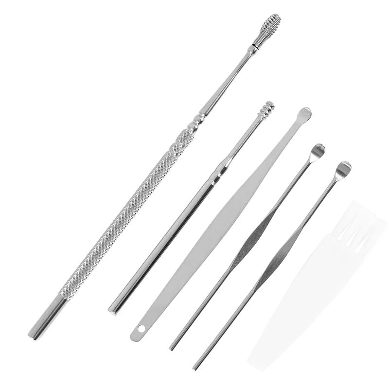 6Pcs Ear Pick Cleaning Set Health Care Tool Ear Cleaner Ear Wax Remover Ear Wax Remover Cleaner Curette Kit