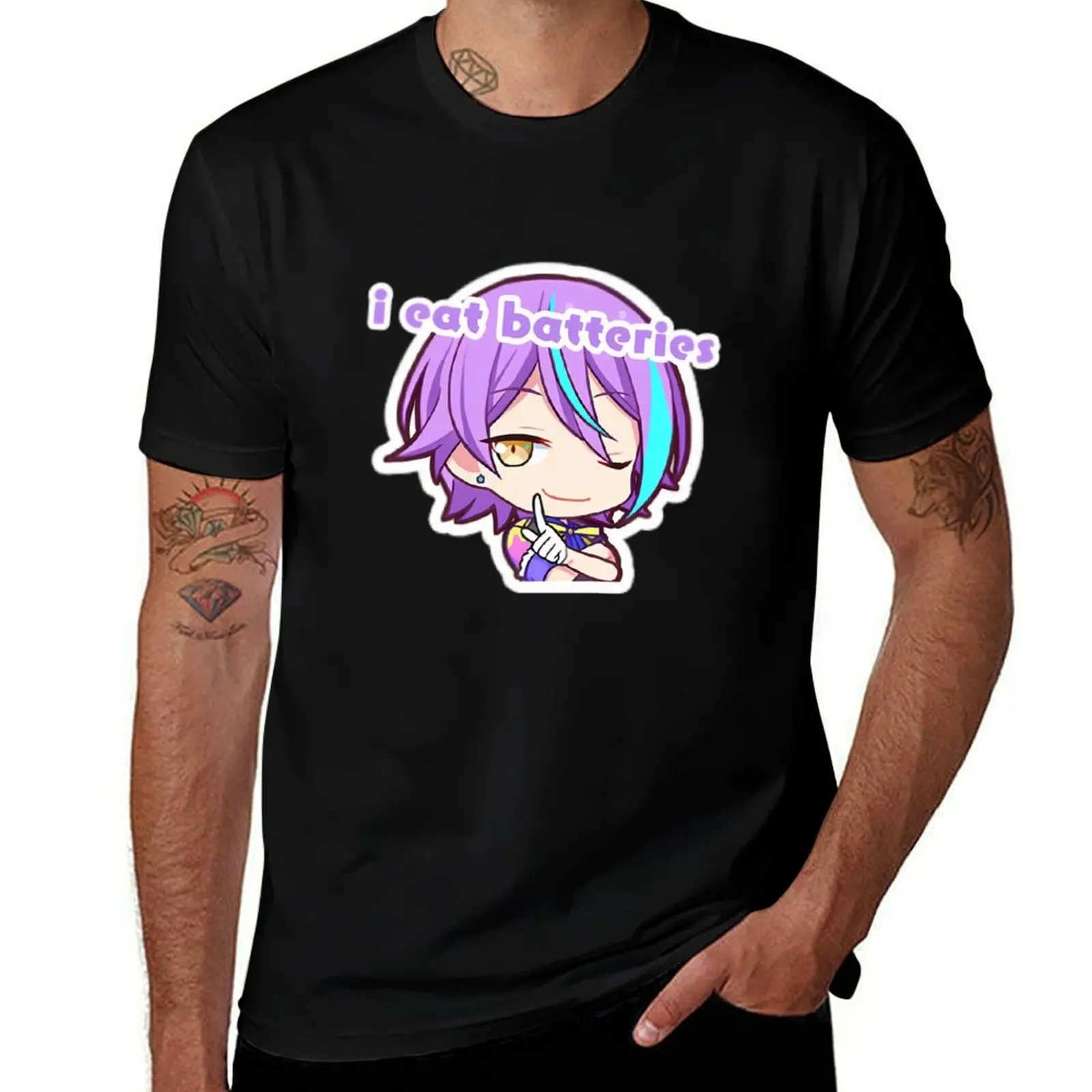 

I Eat Batteries Rui Kamishiro Project Sekai Meme T-Shirt Abstract Pattern Print Top