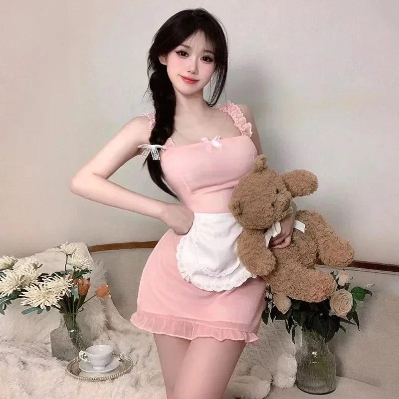 Adult Woman Disguise Onlyfans Costume Party Cosplay Clothing Milk Flavored Little Kitchen Maid COS Set Uniform Role Play