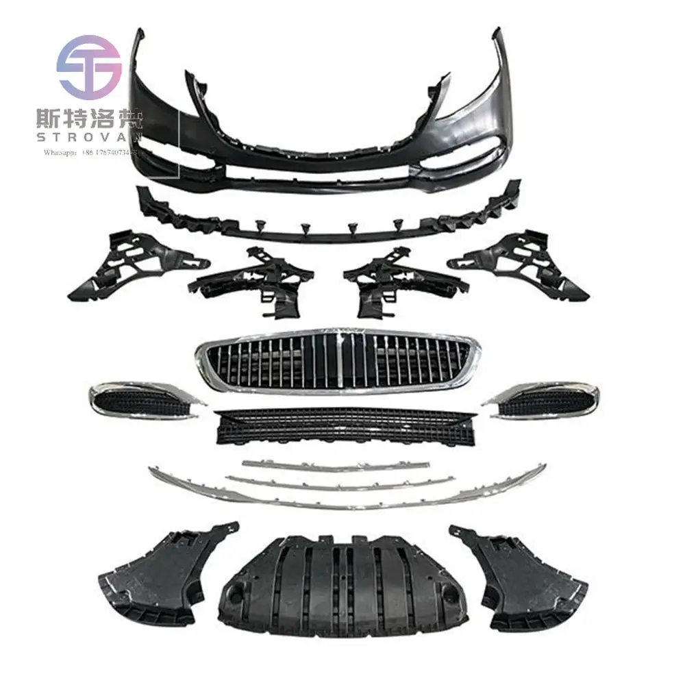 

Cc car New May/bach Style Front Bumper Grille Kit W222 Upgrade May/bach Body Kit for S Class W222