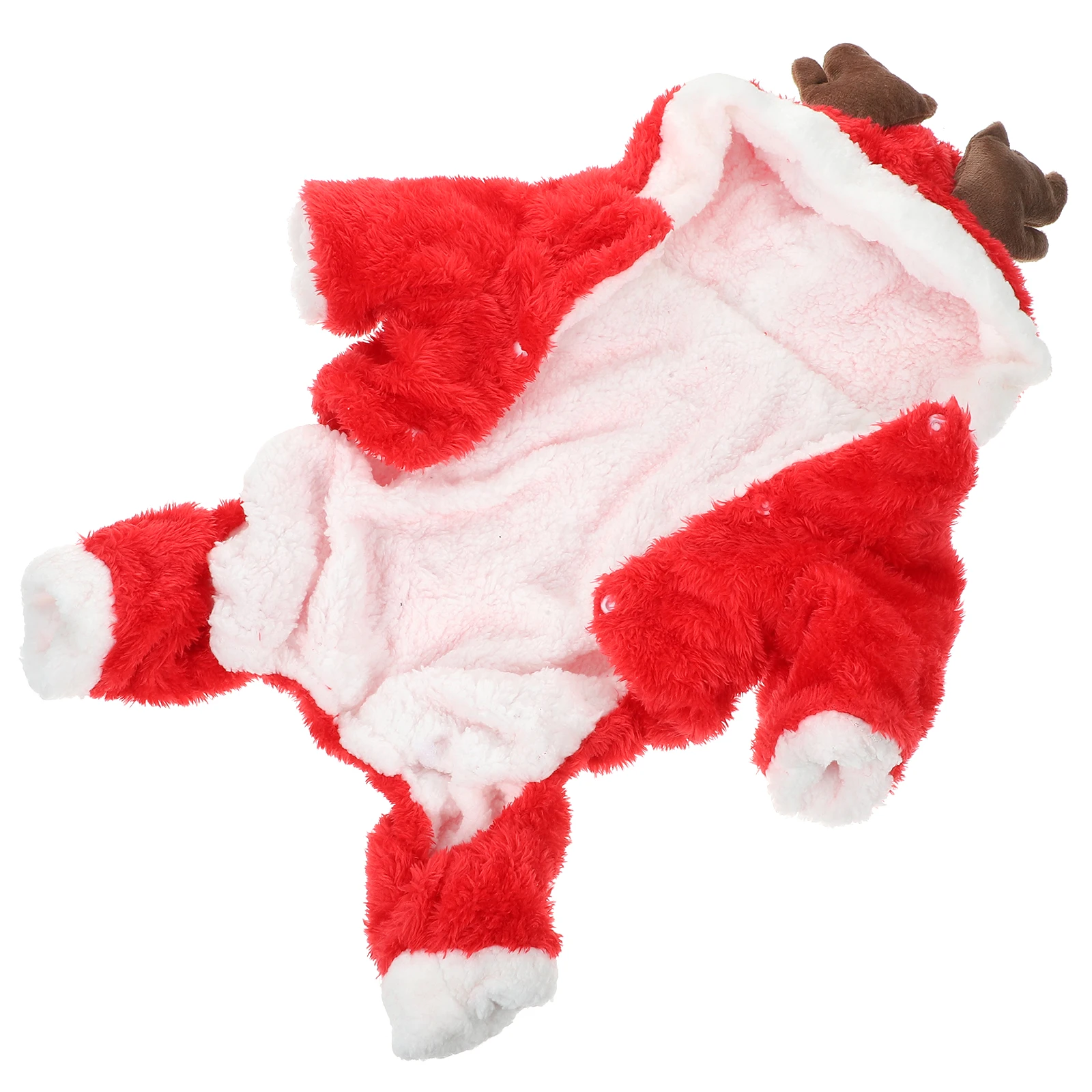 

Elk Costume Pet Warm Keeping Clothes Big Dog Cute Coral Fleece Clothing Reindeer Outfit