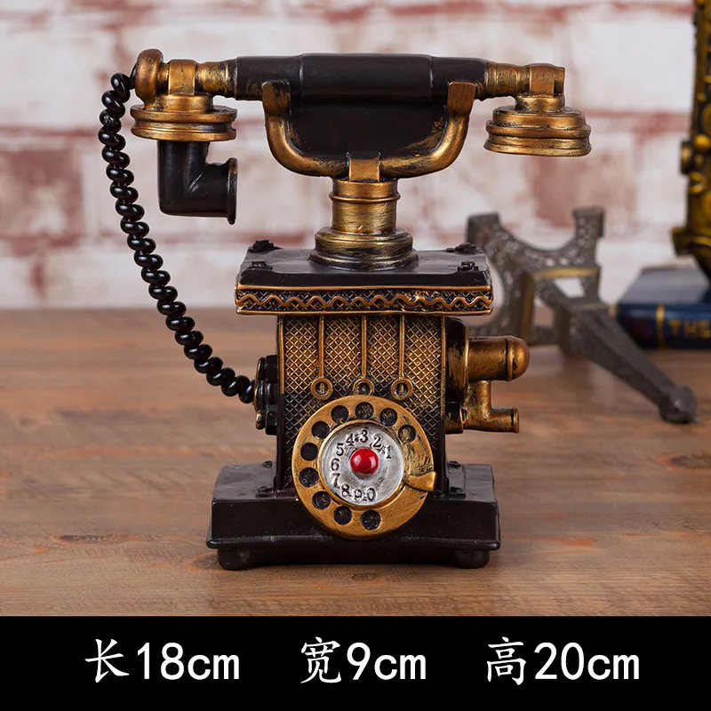 Retro Telephone Model American Resin Decoration Creative Telephone Camera Home Shop Decoration. Living Room Display Rack Ornamen view 5