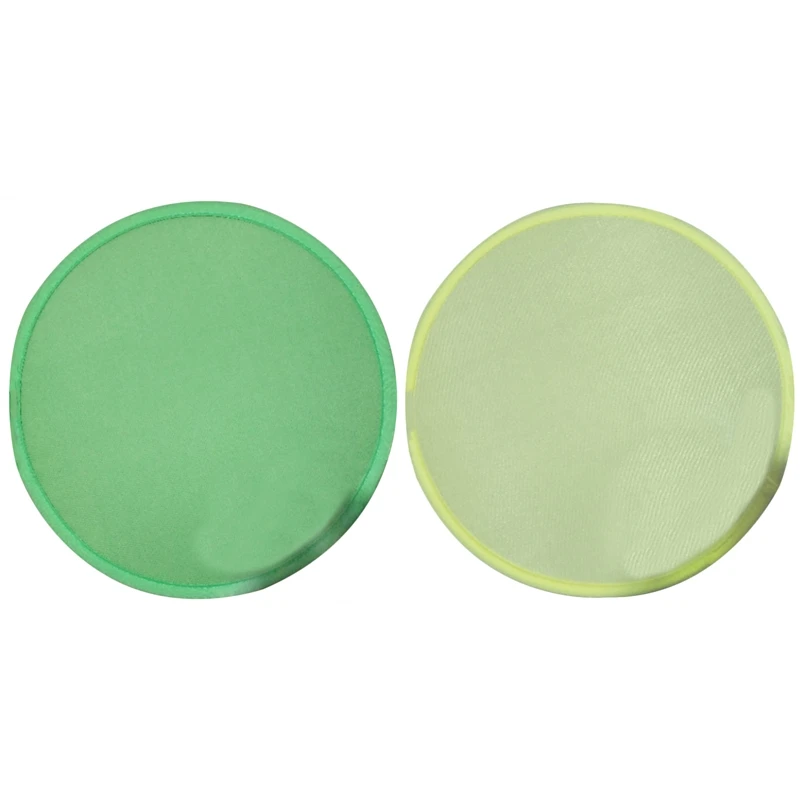 

2 Pcs Foldable Round Fan Portable Easy To Use And Take Up No Space, 1 Pcs Green & 1 Pcs Yellow