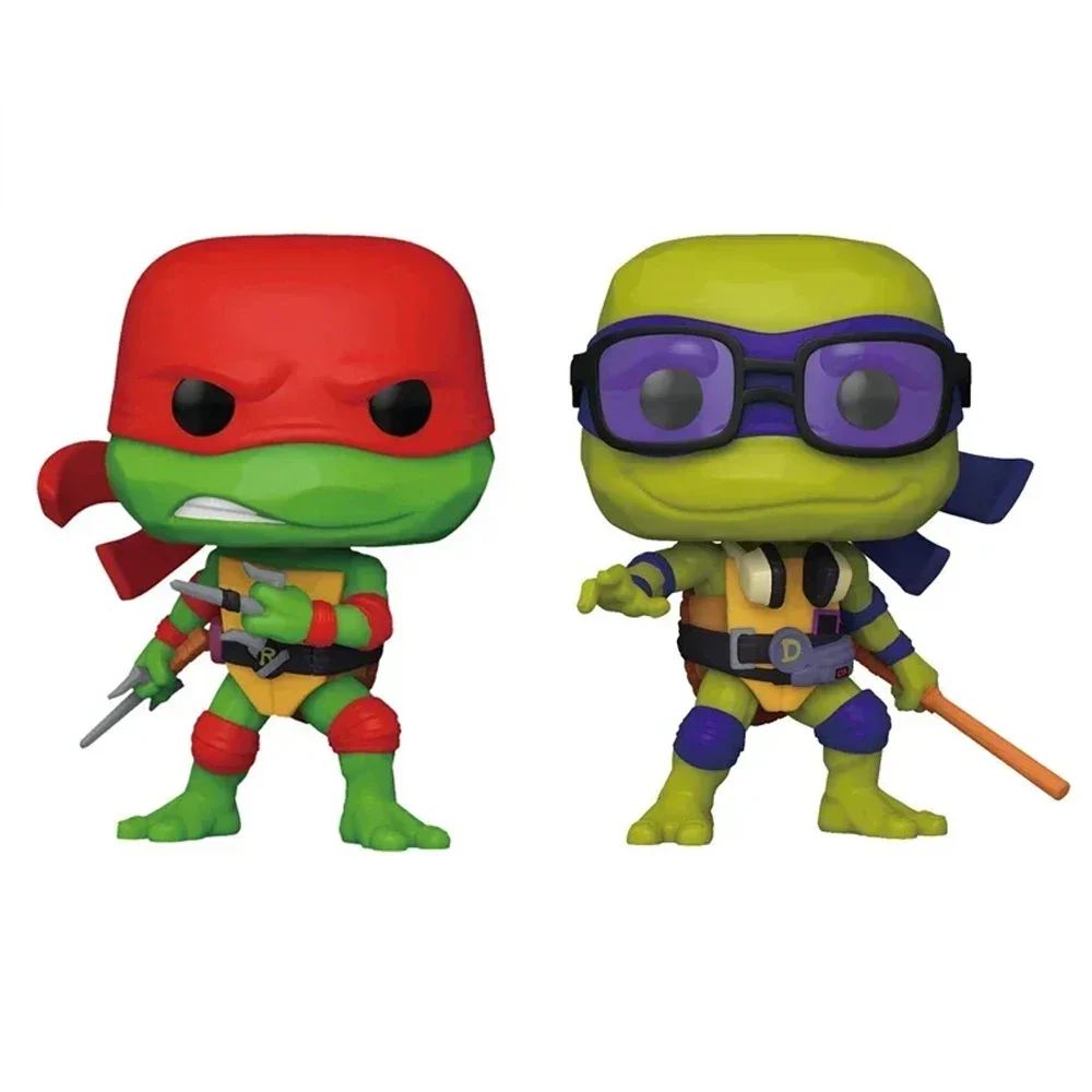 2 Pezzi Action Figure Tartarughe Ninja Anime Neca Versione 1990, Modellino Statua in PVC, Ornamento per Camera, Regalo di Compleanno