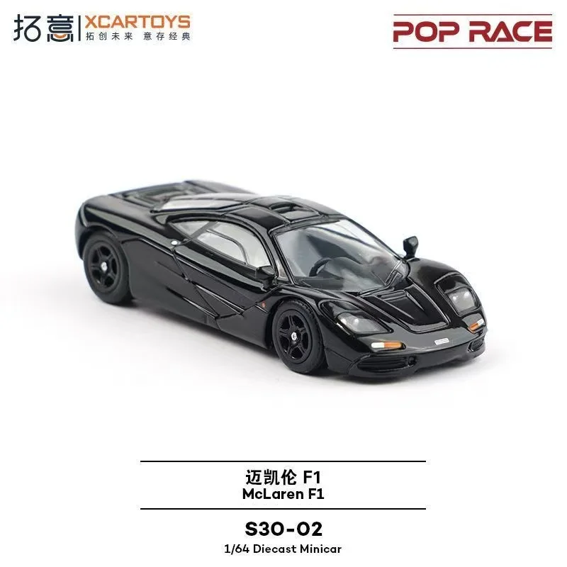 POP RACE 1:64 McLaren McLAREN F1 Coperchio aperto, Nero, Modello di auto in lega S30-02