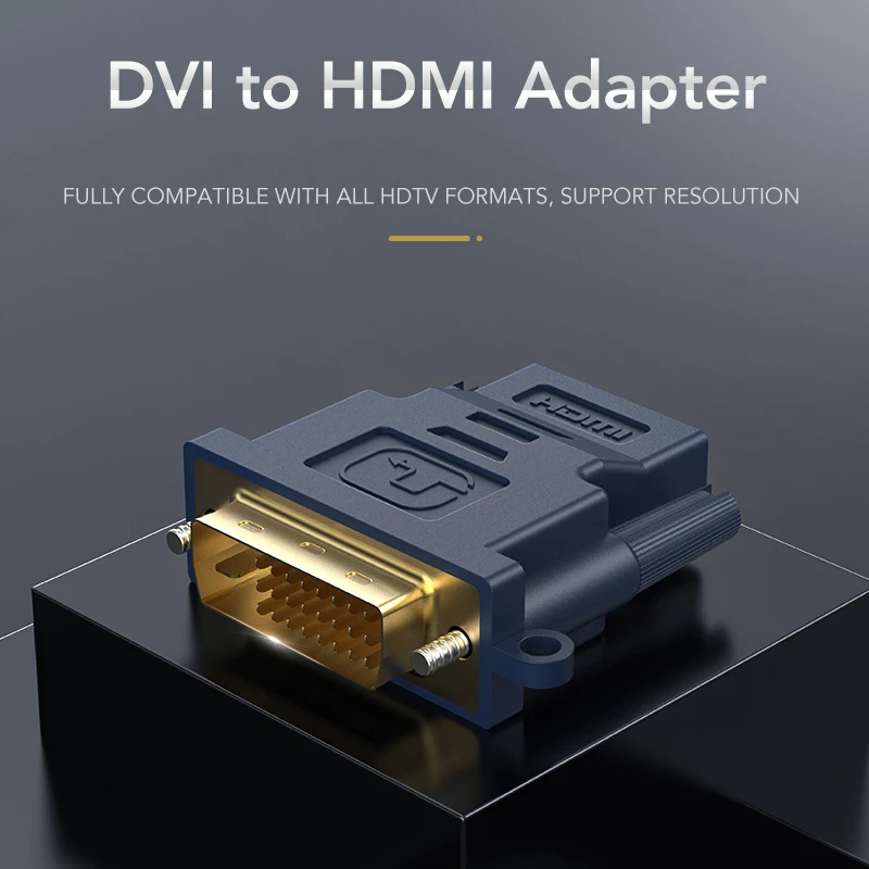 CABLETIME HDMI to DVI Adapter 1080P Video Transmission Converter for HDTV Desk Computer Monitor