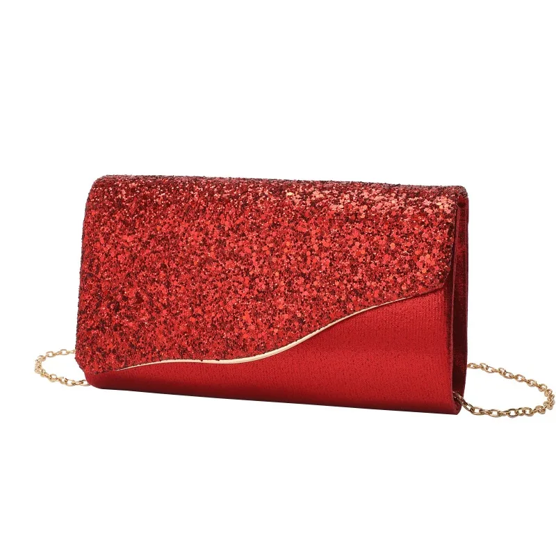 

Женская банкетная сумка, блестящая банкетная сумка, стильная вечерняя сумка, сумка через плечо с ремешком-цепочкой