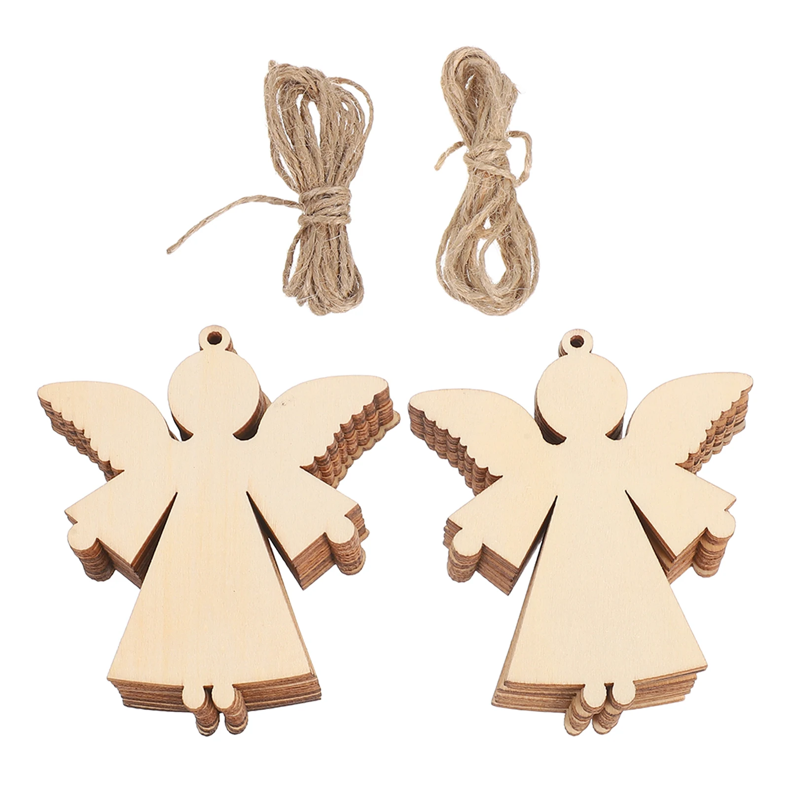 

20 Pcs Wooden Angel Ornament Wedding Favors DIY Blank Ornaments for Crafts Labels Christmas Paintable Tree Decor Pendant
