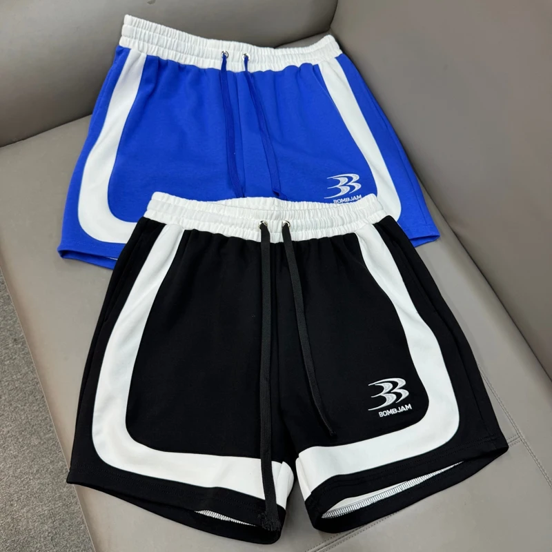 

Black Blue Quick Dry Splice Color Basketball Shorts Shortpants for Men Women