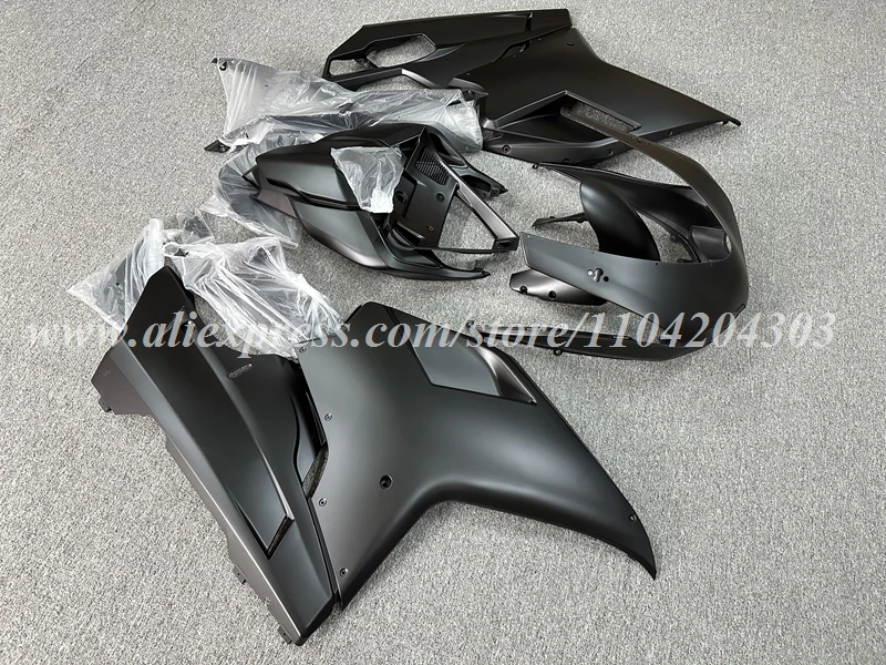 4 hadiah baru ABS Kit fairing penuh sepeda motor cocok untuk Ducati 848 evo 1098 1198 Set Bodywork kustom hitam Matte