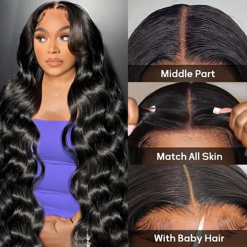 Body Wave Human Hair Wigs Glueless Lace Frontal Wigs 5X5 Hd Lace Closure Wigs Pre Cut Brazilian For Women 220 Density 30 32 Inch image 3