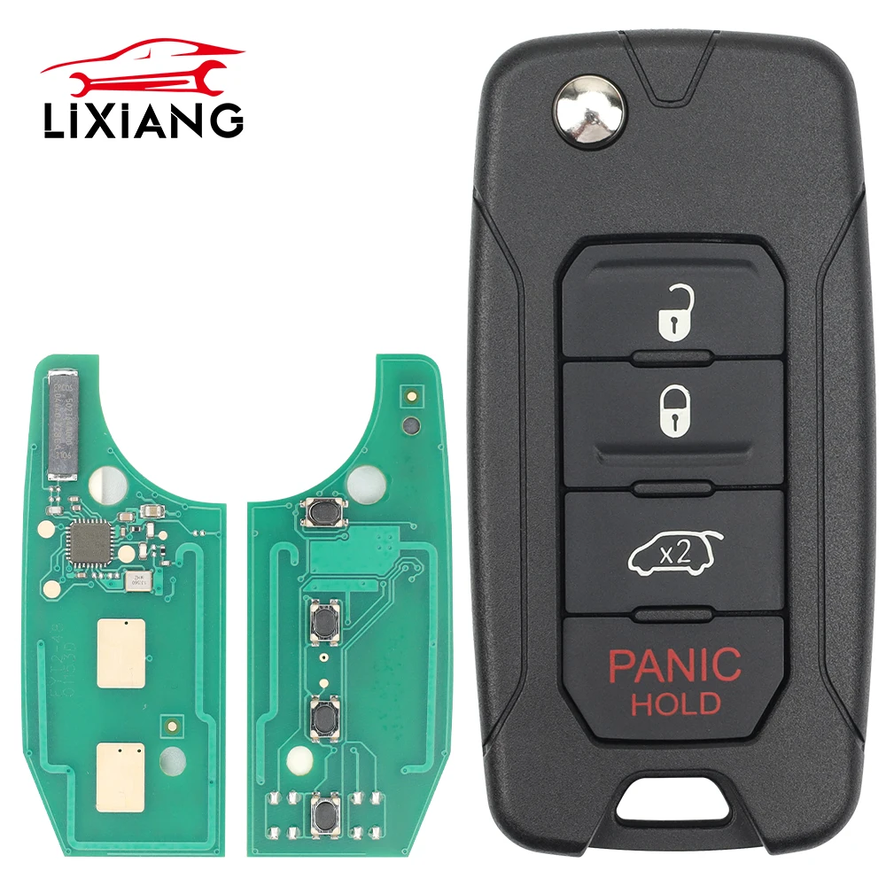 LIXIANG-Chave remota inteligente, 4 botões, 433MHz, ID4A, Chip MQB48 para Jeep Renegade 2016 2017 2018, FCCID 2ADFTFI5AM433TX, Lâmina SIP22