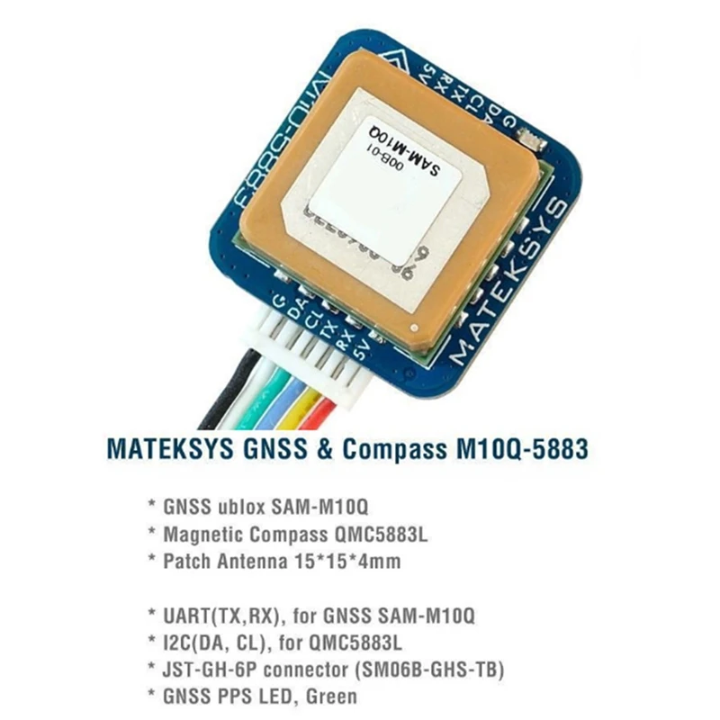 GNSS M10Q-5883 For U-Blox M10 GPS With Compass QMC5883L Module Digital Airspeed 4-9V For FPV Racing Drone