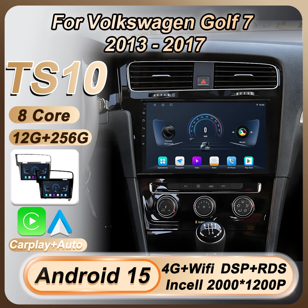 

For Volkswagen Golf 7 2013-2017 Carplay Android Auto Car Radio Multimedia Video Player Stereo Head Unit GPS 8 Core Bluetooth DSP