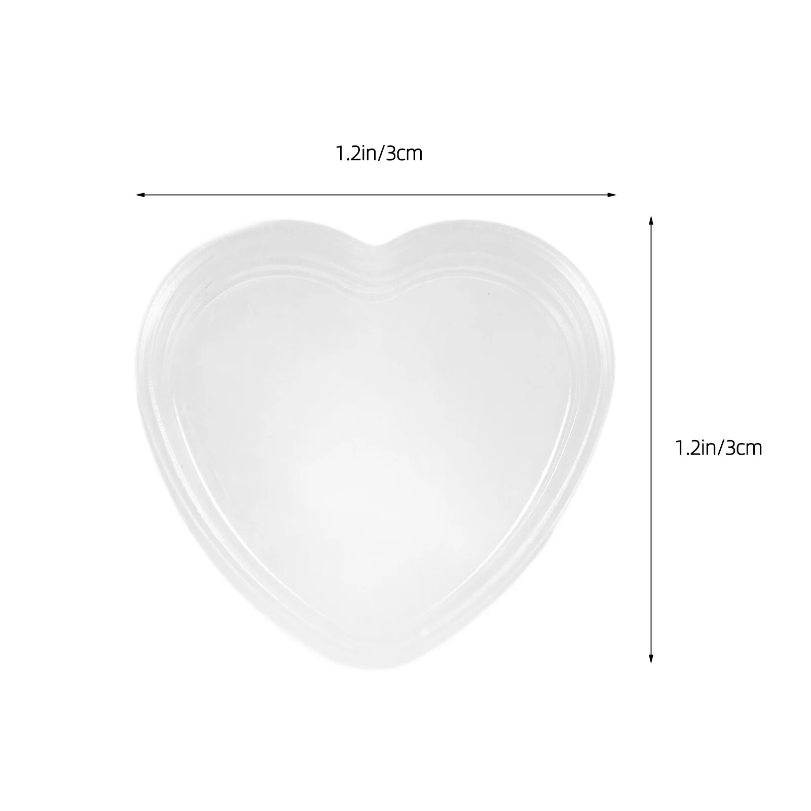 10 قطع من صناديق تخزين شفافة على شكل قلب، منظم شفاف لمستلزمات فن الأظافر، أجزاء صغيرة للمجوهرات، حاوية بلاستيكية للحرف اليدوية