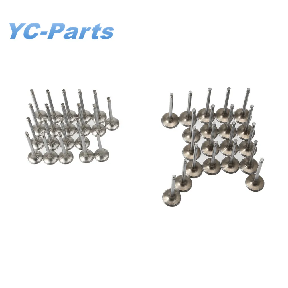 5.2 40Pcs Engine Cylinder Head Intake & Exhaust Valves Kit Ø6mm for AUDI A6 C6 Avant R8 Spyder Lamborghini GALLARDO HURACÁN