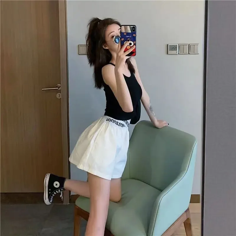 Wide High Waist Female Short Pants Jorts Women\'s Shorts To Wear XL Youthful Aesthetic Y2k Harajuku Classic Japanese 2000s Style