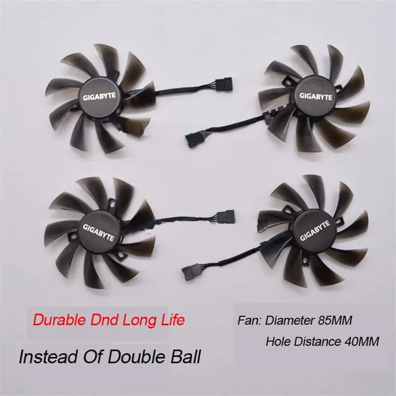 88MM DC 12V Graphics Card Fan For P106 GTX1060 1050ti 1070 RX570 580 Four-Wire Temperature Control