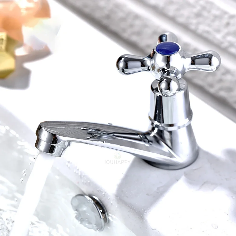Grifo de lavabo de aleación de Zinc, grifo de agua fría y caliente, grifo de lavabo de cocina, artículos para el hogar de un solo orificio, accesorios de baño